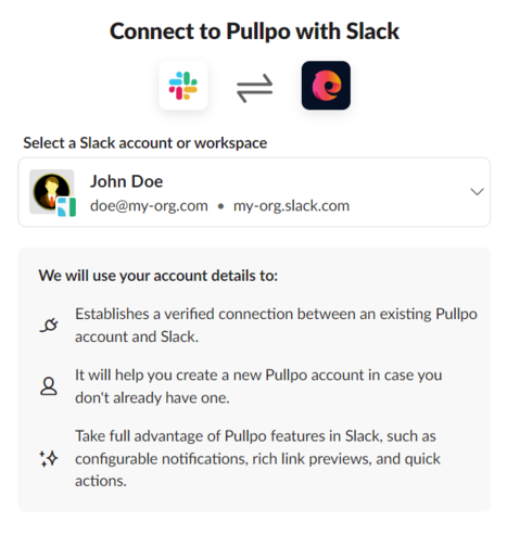 Slack - Connect with Pullpo